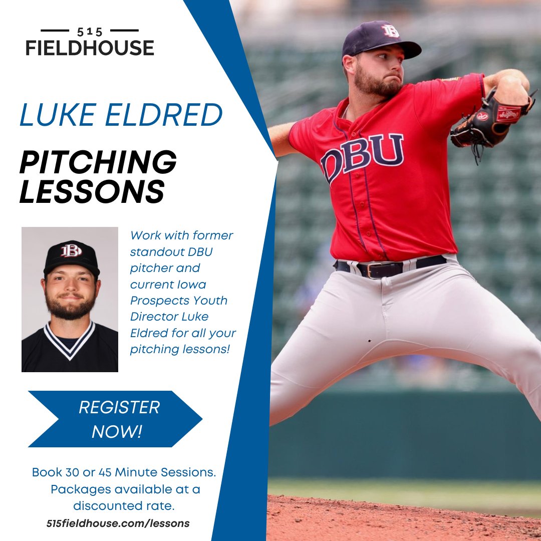 Unlock your full pitching potential with Luke Eldred! The Iowa Prospects Youth Director is now offering pitching lessons at 515 Fieldhouse. Elevate your game with expert guidance; check out our website to book: ow.ly/QMfE50QyWex #PitchingLessons
