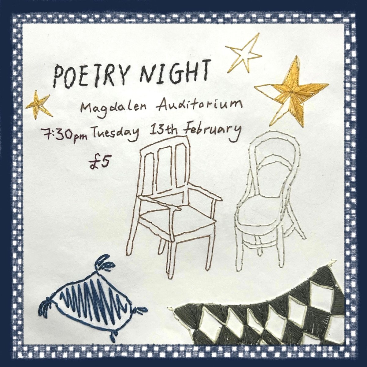 One more (tasty) piece of news — announcing the readers for our termly Poetry Night. Featuring @ae_stallings, @Lewispoet, @metapheric, @alice_hiller, @kafkaeatsbabka, & Sandeep Parmar. (Just six generational voices.) 13 Feb, 7.30pm. Tickets/info here: fixr.co/event/oxford-r…