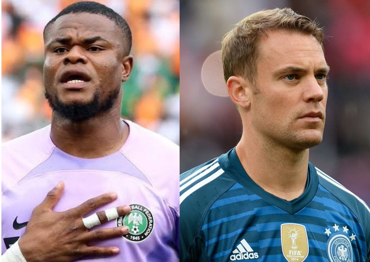 Nigeria goalkeeper Stanley Nwabali says he likes watching videos of Manuel Neuer to get motivation before games: 'I love watching my role model, I love watching Manuel Neuer before my game, even two days before my game, even in the dressing room, I always watch him' [@PoojaMedia]