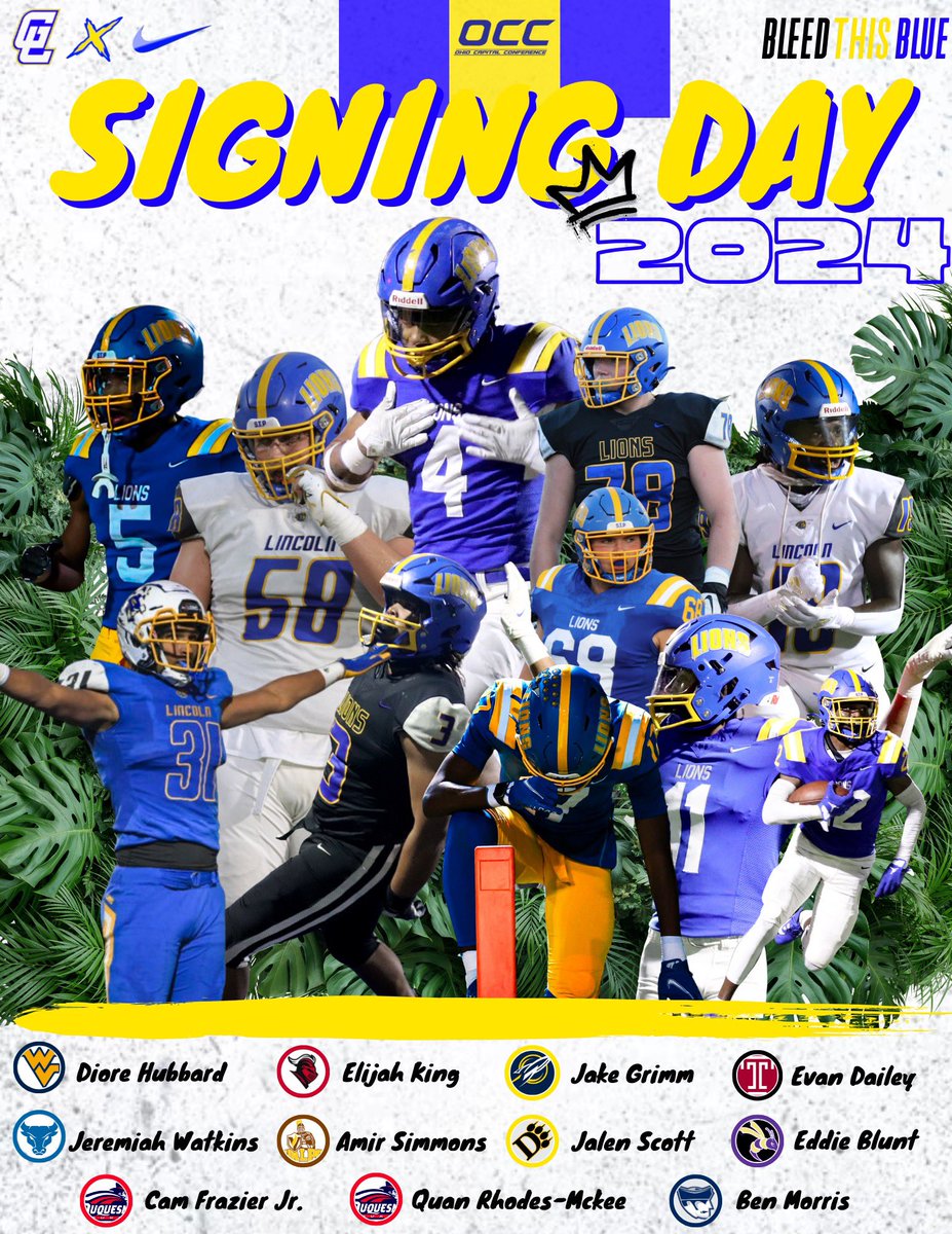 gahannafootball's tweet photo. Super Excited to Celebrate all 11 of our seniors that will be moving on to play ball at the next level!  Ceremony today at 3:15pm #WeAreLions #BleedThisBlue @GLHS_Athletics @CoachStoutGLHS @Coach_MHolliday @coachwardlion https://t.co/BSiAaHzeVu