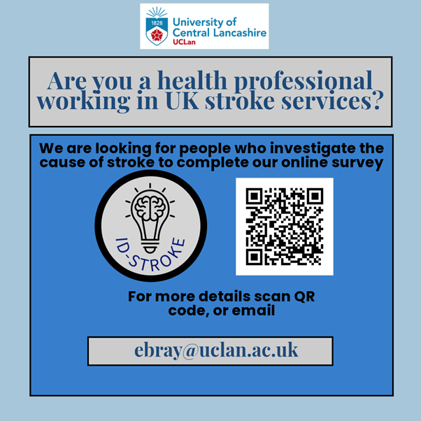 If you are a professional working in stroke services in the UK and involved in investigating the cause of stroke, please consider taking part in our survey lnkd.in/eC74nuFh