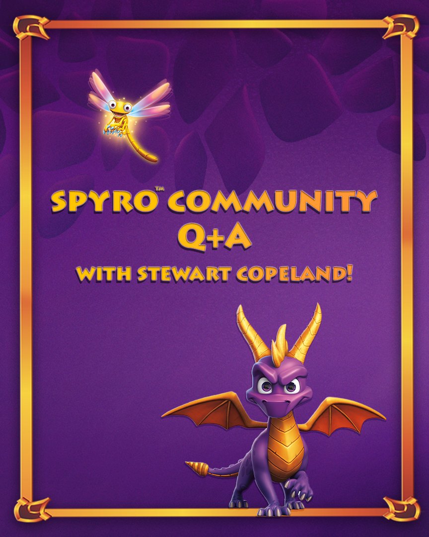 SpyroTheDragon's tweet image. Calling all Spyro music fans! We're hosting a Q&amp;amp;A with musician and composer @copelandmusic! 

Leave your questions below for him to answer!