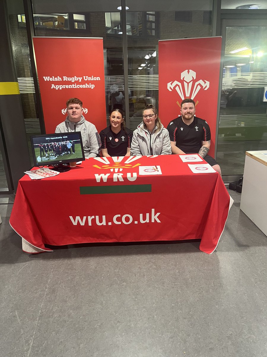 Great evening promoting the WRU Apprenticeship at Monmouth careers evening. #NAW2024 <a href="/WRU_Community/">WRU Community - Wrth galon y genedl</a> 
<a href="/CoachPalmMentor/">Anthony</a> 
<a href="/PalmsA3/">Aaryn Palmer</a> 
<a href="/katie60143330/">Katie_WRU</a> 
<a href="/Jsewell06/">Jack Sewell</a>