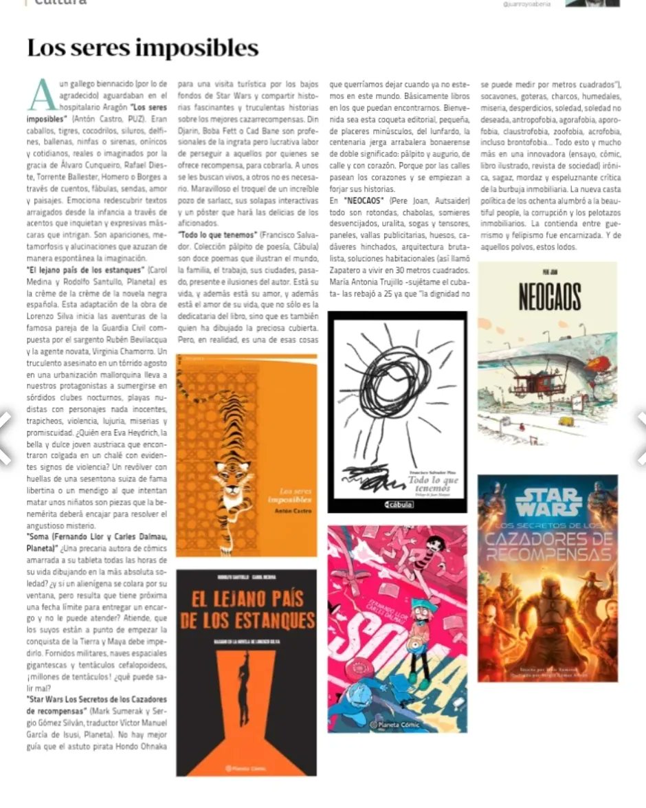 juanroyoabenia's tweet photo. “Los seres imposibles” #AntónCastro @davidguirao #PUZ @PrensasUnizar
“El lejano país de los estanques” Carol Medina y Rodolfo Santullo
“Soma" Fernando Llor y Carles Dalmau @PlanetadComic @Revista_Aragon https://t.co/PUL02G5gGR #cómics https://t.co/1eE1QMAKeX