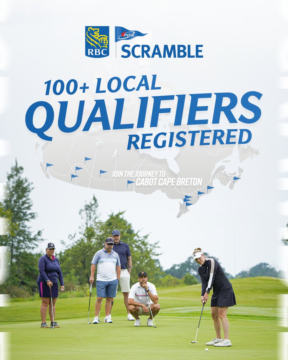 pgaofcanada's tweet photo. 100 local qualifiers &amp; counting 📈

Want to bring the @RBC PGA Scramble to your course in 2024? Visit https://t.co/R7WwuG34Jv to learn how! https://t.co/U5g3ZrG31h