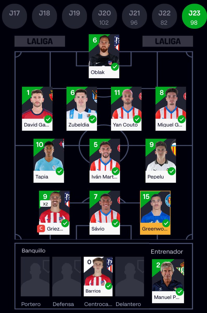 esoto94's tweet photo. ⚽️👨🏻‍🏫 #LaLigaFantasy | Puntuación jornada 23

🏆 Menuda racha la que llevamos, todo el mes de enero ganando cada jornada y empezamos ganando la primera jornada de febrero

🤞🏻 Deseadme suerte para que la racha siga

#LaLiga #Fantasy #Comunio #biwenger https://t.co/YteolXBPzE