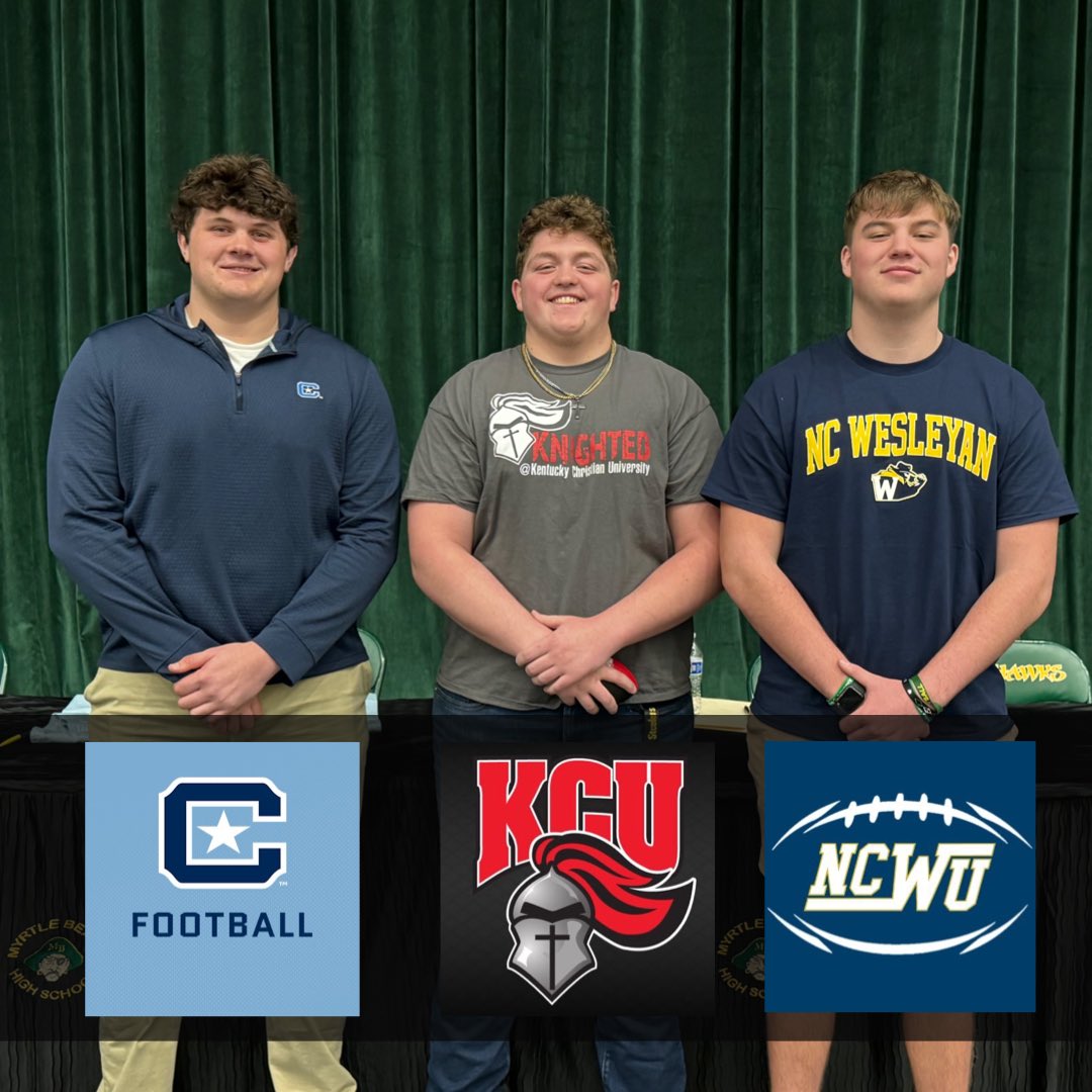 Congratulations on signing today! <a href="/TheBradyPickett/">Brady Pickett</a> <a href="/CitadelFootball/">The Citadel Football</a>  <a href="/LoganGauze2024/">Logan Gauze</a> <a href="/GoKnightsFB/">KCU Football</a> <a href="/Patrick87154691/">Patrick St. John</a> <a href="/NCWesleyanFB/">NC Wesleyan Football</a>