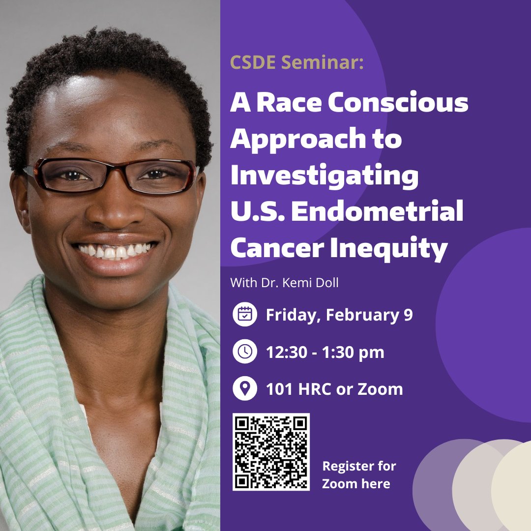 This Friday, join Dr Kemi Doll, one of our Black Advisory Coalition members for a seminar! This talk will focus on the use of theoretical frameworks of racial health inequity to improve survival of Black women with endometrial cancer in the US.