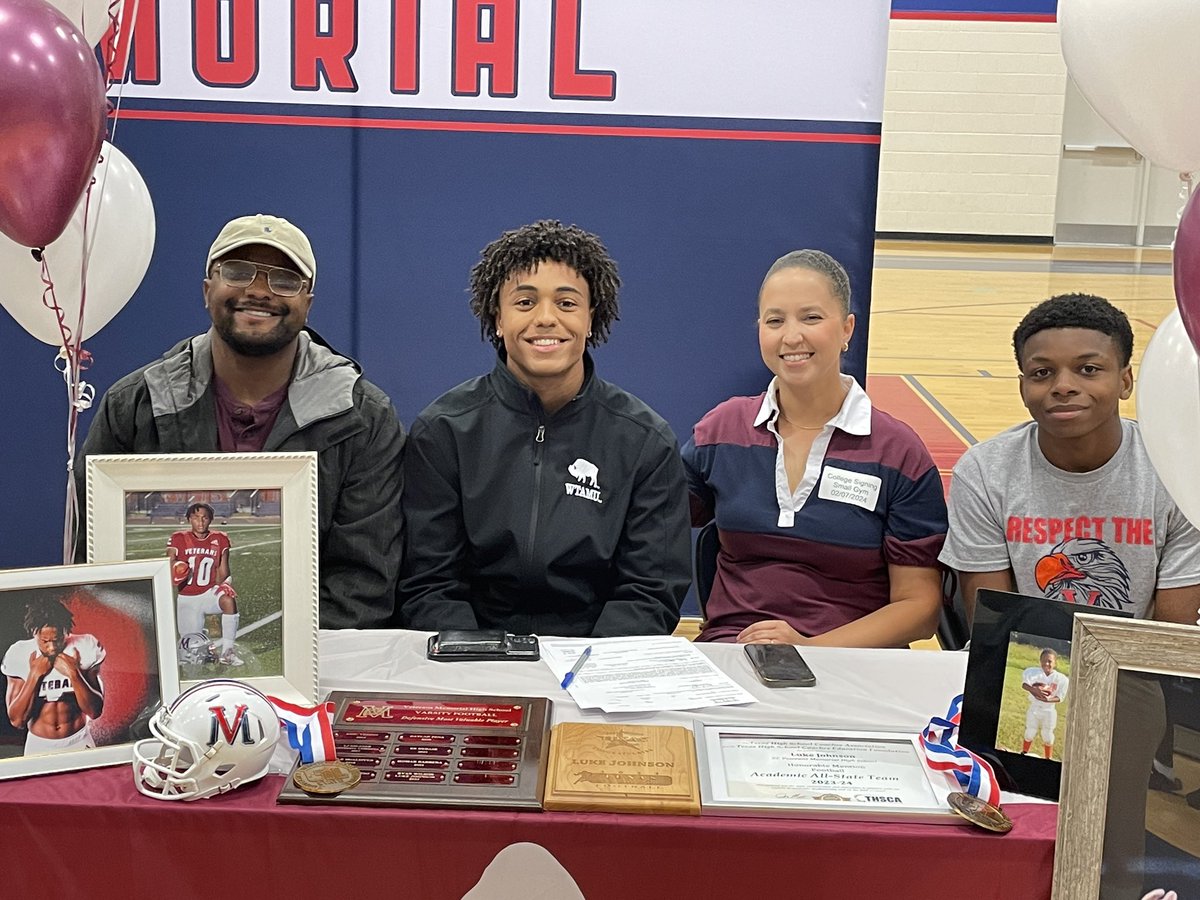 Veterans Memorial senior Christian Sabsook committed to play football at Air Force. Teammate Luke Johnson inks with West Texas A&amp;M. <a href="/CallerSports/">Caller Sports</a> <a href="/VMEFBBooster/">VMHS Football Booster Club</a>