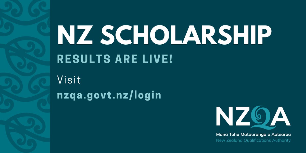 NZ Scholarship results for 2023 are now available through our website: www2.nzqa.govt.nz/login/ 

The names of Premier Award, Outstanding Scholar Award and Top Subject Scholar Award winners will be released on our website tomorrow afternoon.