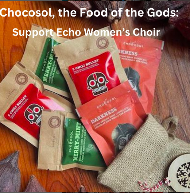 echowomenschoir's tweet photo. Support Echo and enjoy the food of the Gods year-round! Coffee and chocolate from ChocoSol Traders:  you get a 15% discount, and Echo gets 15% of all sales.
Visit Chocosol at https://t.co/5bSMsHBueE enter EchoChoir in the discount code box, and find pickup and delivery info. https://t.co/SUEU4sxDKK