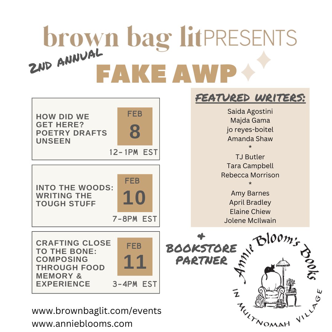 Going to #AWP24 in Kansas City? We'll see you there! If not, Lily poet @chloeyelenamiller and @brownbaglit are hosting three 'fake AWP' events on Zoom! Link in @brownbaglit's bio #lilypoet #bostonpoets #poetry #poetsonline #poetrycommunity
