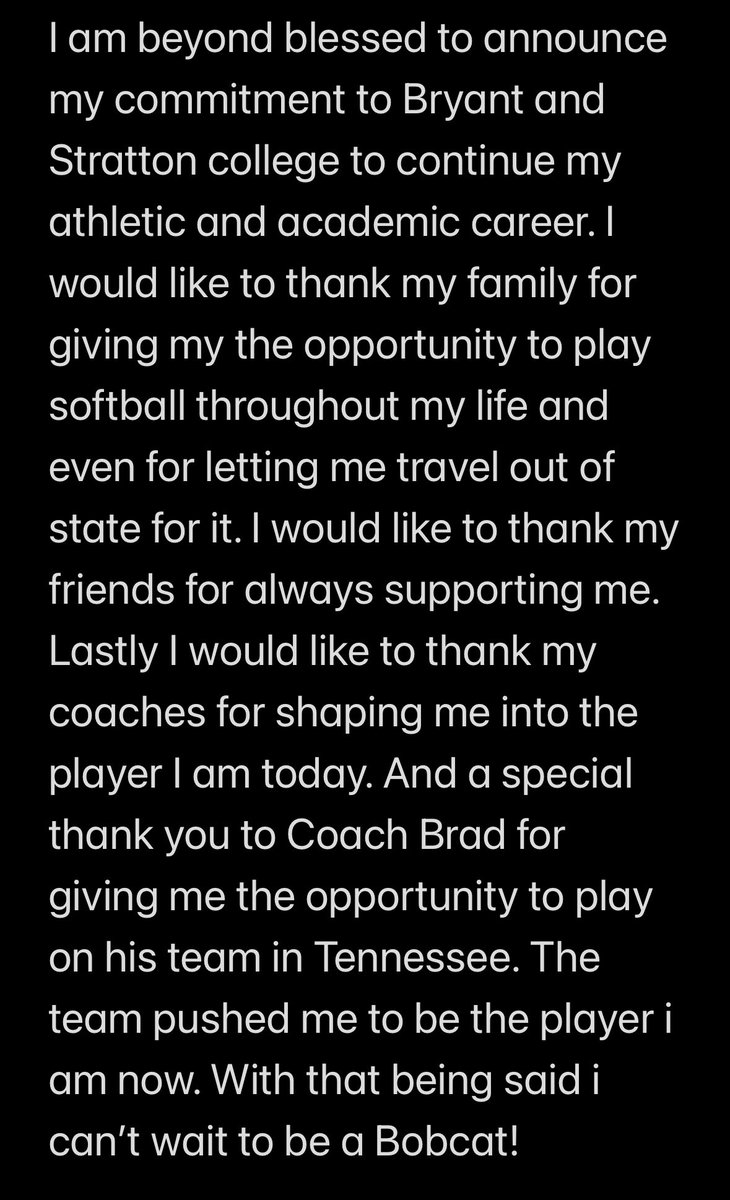 NBrown33 (@njbrown33) on Twitter photo As of today I am 100% committed to continue my softball career at Bryant and Stratton college!!! <a href="/LCN_softball/">LCN Softball</a> @Mojo_Knight <a href="/lcnboosterclub/">LCN Athletic Booster Club</a> As of today I am 100% committed to continue my softball career at Bryant and Stratton college!!! <a href="/LCN_softball/">LCN Softball</a> @Mojo_Knight <a href="/lcnboosterclub/">LCN Athletic Booster Club</a>