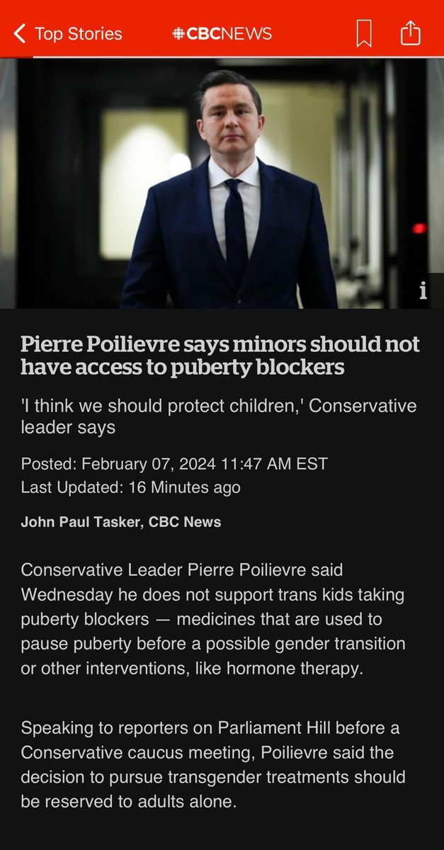 Opposition Leader Poilievre is unqualified to provide medical advice that is a decision between the patient, family and physician. I won’t be taking any pediatric medical management advice from him, or any politician for that matter.
