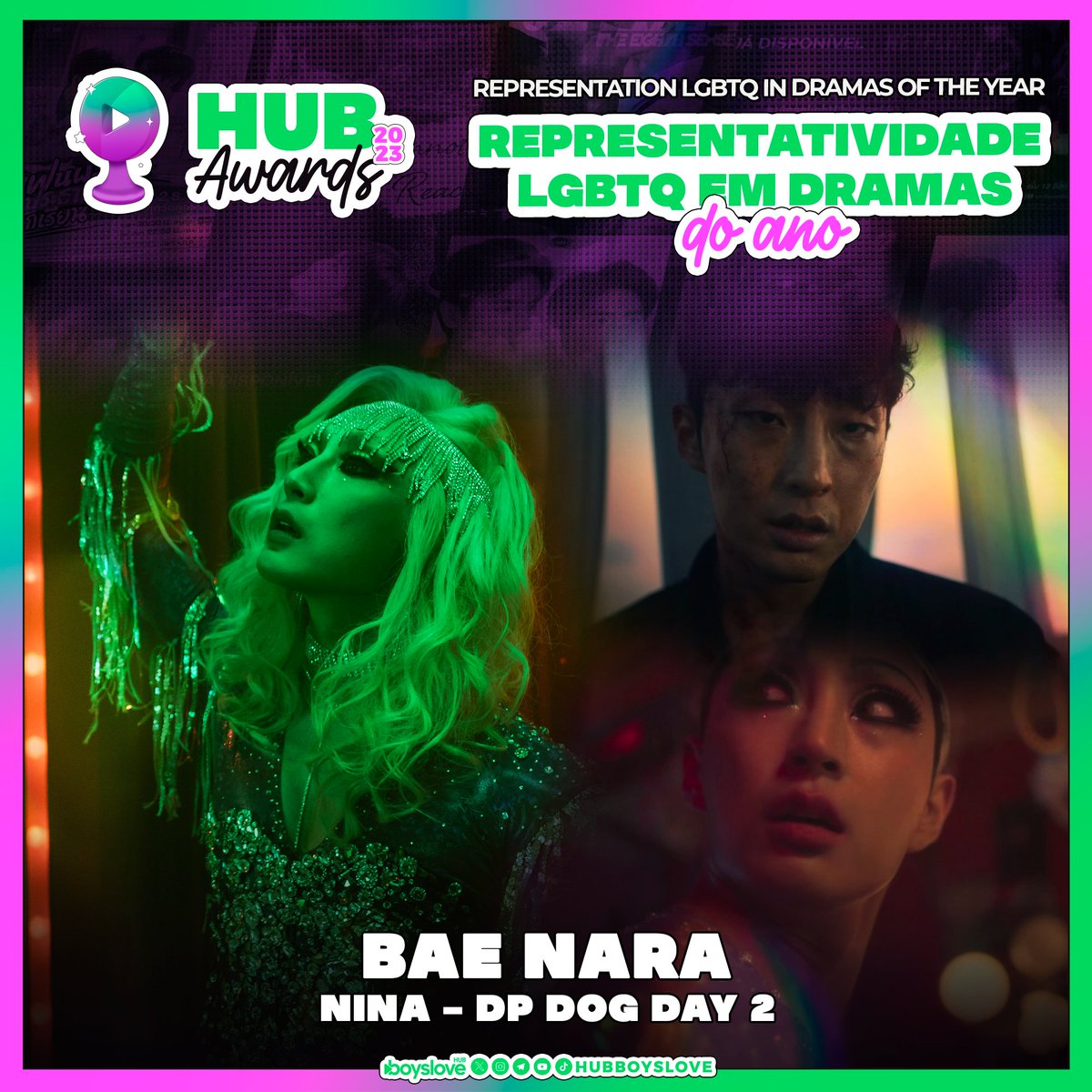 hubboyslove's tweet image. ⟨#HUBAwards2023⟩ REPRESENTATIVIDADE LGBTQ+ EM DRAMAS NÃO-BL DO ANO | REPRESENTATION LGBTQ+ IN NON-BL DRAMAS OF THE YEAR  

🏆 • Bae Nara – Nina

#DP2 #DPs2 #BaeNara
