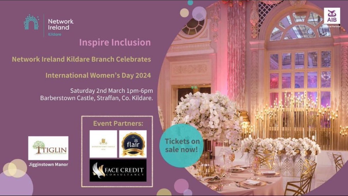 Network Kildare (@networkkildare) on Twitter photo Network Ireland Kildare Branch comes together for International Women's Day on Saturday 2nd March at <a href="/Barberstown/">Barberstown Castle</a> Castle from 1-6pm
Join us for 3 course meal, guest speakers & more 👭
🔗Booking Link -networkireland.ie/events/registe…
#networkireland #backedbyAIB Network Ireland Kildare Branch comes together for International Women's Day on Saturday 2nd March at <a href="/Barberstown/">Barberstown Castle</a> Castle from 1-6pm
Join us for 3 course meal, guest speakers & more 👭
🔗Booking Link -networkireland.ie/events/registe…
#networkireland #backedbyAIB