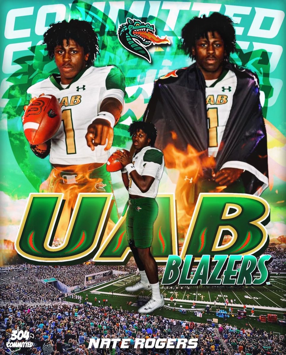 Indian >>> Blazer Congratulations to Nate Rogers on officially signing to play football for UAB! #GoIndians #WintheMoment
