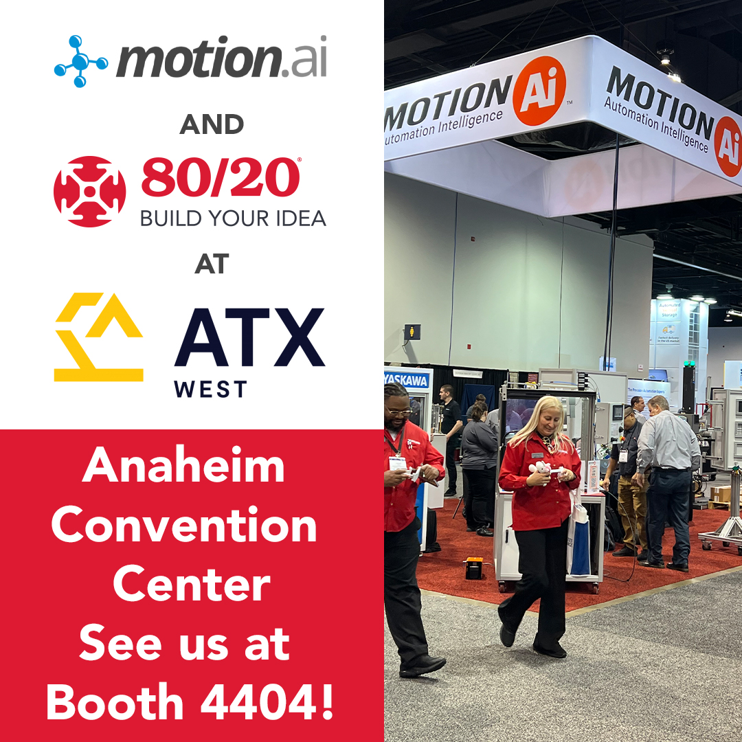 8020_LLC's tweet image. Visit 80/20 distributor, Motion Ai, at the ATX West tradeshow TODAY (2/7) through Thursday (2/8) at The Anaheim Convention Center in Anaheim, CA! Motion Ai will be at booth 4404.

#MotionAI #ATXWest #BuildYourIdea