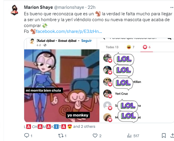 andreaapostola's tweet photo. Ya se estan reproduciendo estas descherebradxs .. q traen campaña de hate contra #lapeloz #Merari, #Jey &amp; #Yerimua https://t.co/7YZ8VrdO1M