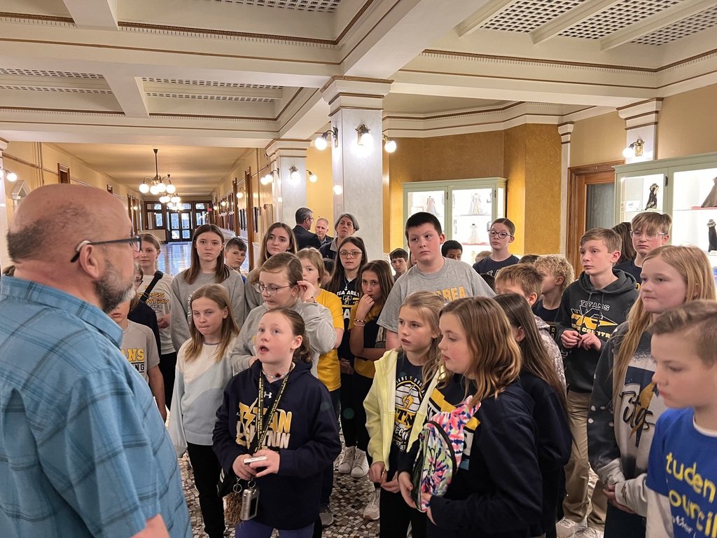 TeaArea_MS's tweet photo. Titans grade 3-9 got the opportunity to tour the South Dakota State Capital and meet with our District 6 Legislatures! #TitanPride https://t.co/k3LtMruIfw