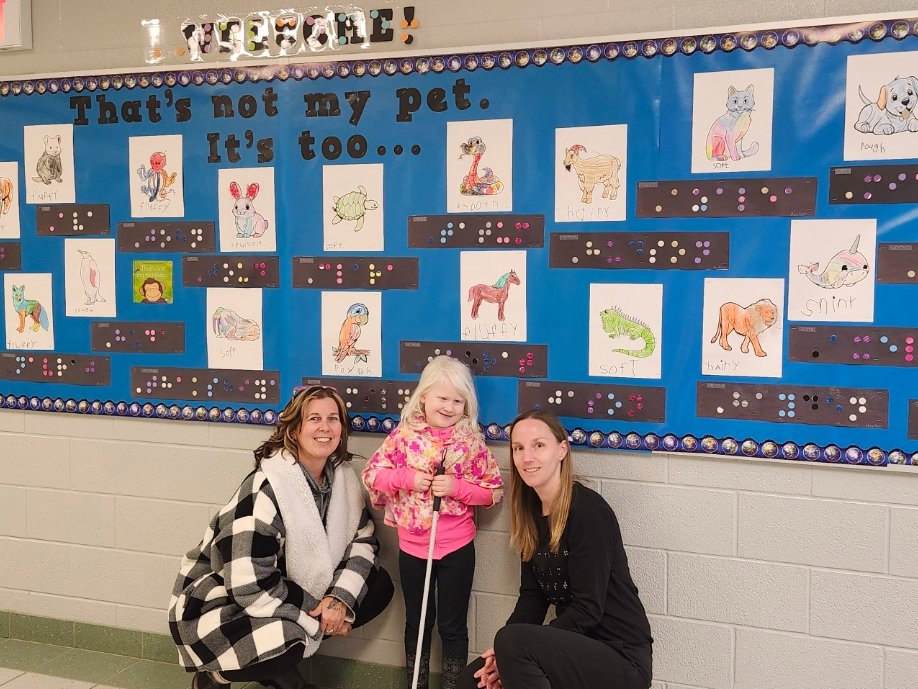 Celebrating the exceptional ABILITIES of students at Lambeth Public School - Emily and her team teaching the school community how to read and write in braille. #WeAreTVDSB #TVDSB #InclusiveEducation