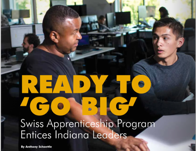 "The apprenticeship program brought to Indiana can be modeled after the Swiss system but must be tailored to the needs here." Learn about youth apprenticeship and why Indiana is scaling a system: loom.ly/Oy5BGuA.

<a href="/AscendIndiana/">Ascend Indiana</a>, <a href="/CICPIndiana/">CICP</a>, <a href="/IndyChamber/">Indy Chamber</a>, <a href="/CES_zurich/">Chair of Education Systems</a>