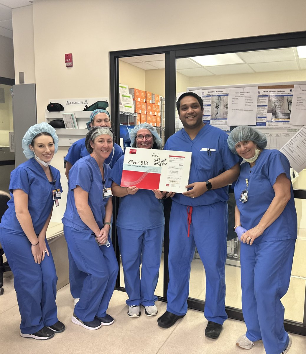 RitamGhoshMD's tweet image. Thrilled to perform the first ever venous sinus stent at Jefferson Washington Township for IIH. Looking forward to providing care to this patient population at @JeffHealthNJ. Wouldn’t be possible without the unparalleled training I received from @TJUHNeurosurg!!