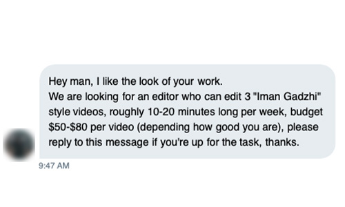 TheHarbonator's tweet photo. How to Deal with a Lowballing underpaying Video Editing client the TOXIC way…

A Thread🧵⬇️ https://t.co/FgkkJ848QV