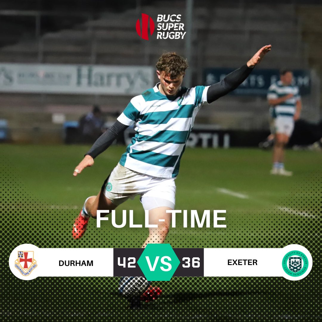 ExeterUniRFC's tweet photo. 𝑭𝑼𝑳𝑳 𝑻𝑰𝑴𝑬 𝑺𝑪𝑶𝑹𝑬: 𝑫𝑼𝑹𝑯𝑨𝑴 𝑼𝑵𝑰𝑽𝑬𝑹𝑺𝑰𝑻𝒀 42-36 𝑬𝑿𝑬𝑻𝑬𝑹 𝑼𝑵𝑰𝑽𝑬𝑹𝑺𝑰𝑻𝒀  

#DUREXE #BUCSSuperRugby https://t.co/U9zy4mxwMP