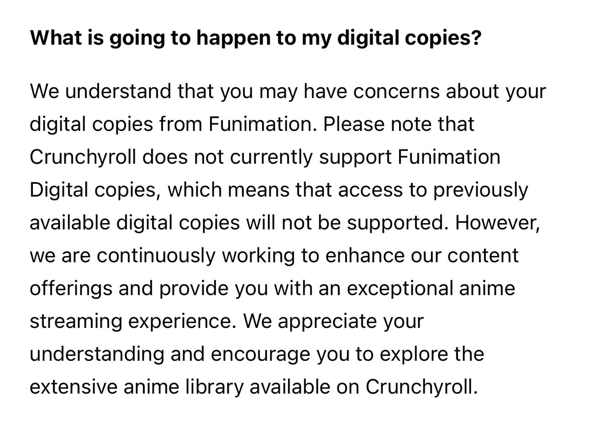 EposVox's tweet image. Crunchyroll is shutting down the Funimation streaming service and deleting everyone's purchased copies of stuff, while also hiking their own prices.
Stop paying for streaming media. Buy things you actually own. Or get it elsewhere.