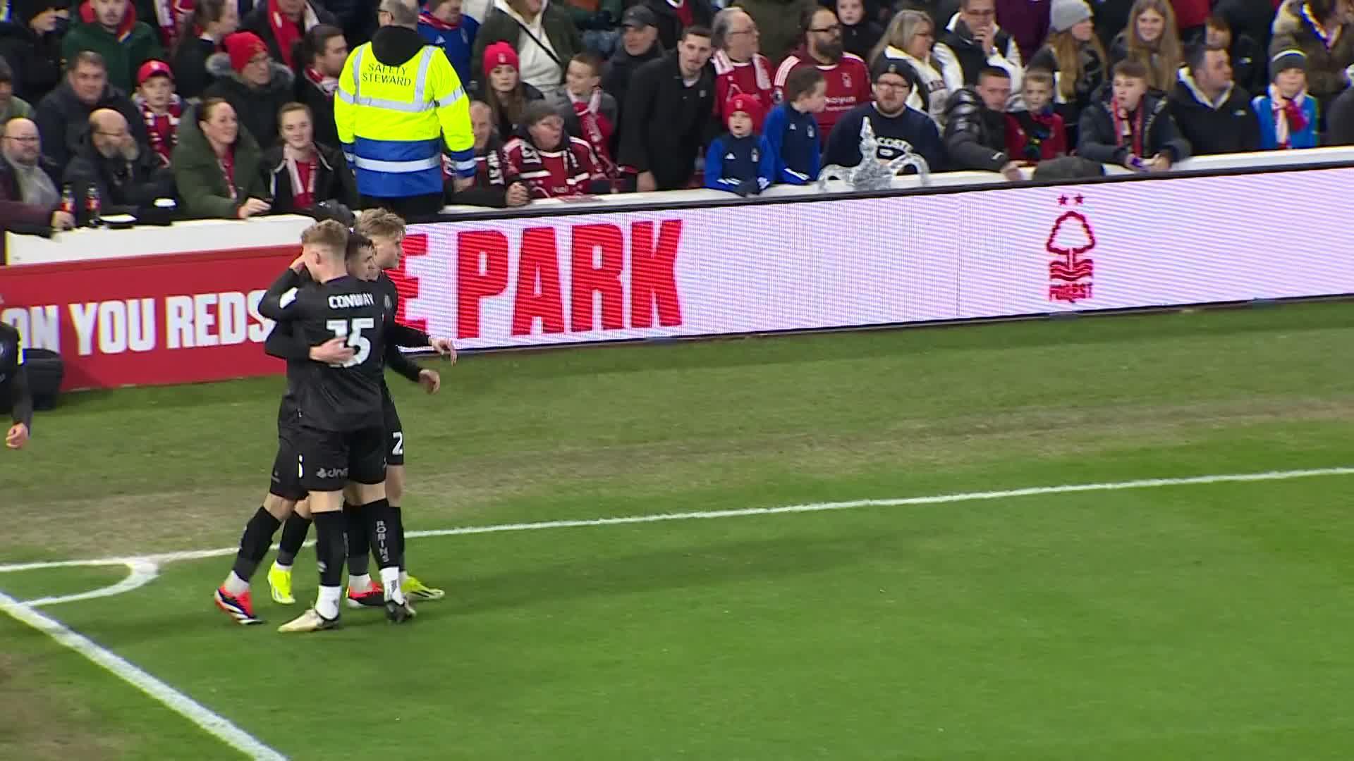 SMASH? ❌ DINK? ✅A clever finish from @BristolCity's Jason Knight  👏#EmiratesFACup