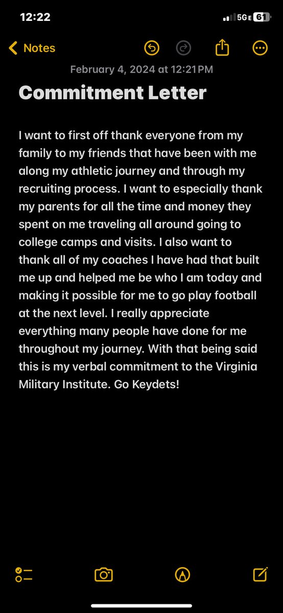 Austin_Fletch24's tweet photo. Very excited to announce my commitment and signing to the Virginia Military Institute. Go Keydets! @CoachWood88 @RobertSoderholm @TheCoachDavis_ @InfoForge @carrd1994 https://t.co/DMyyWj7Lkg