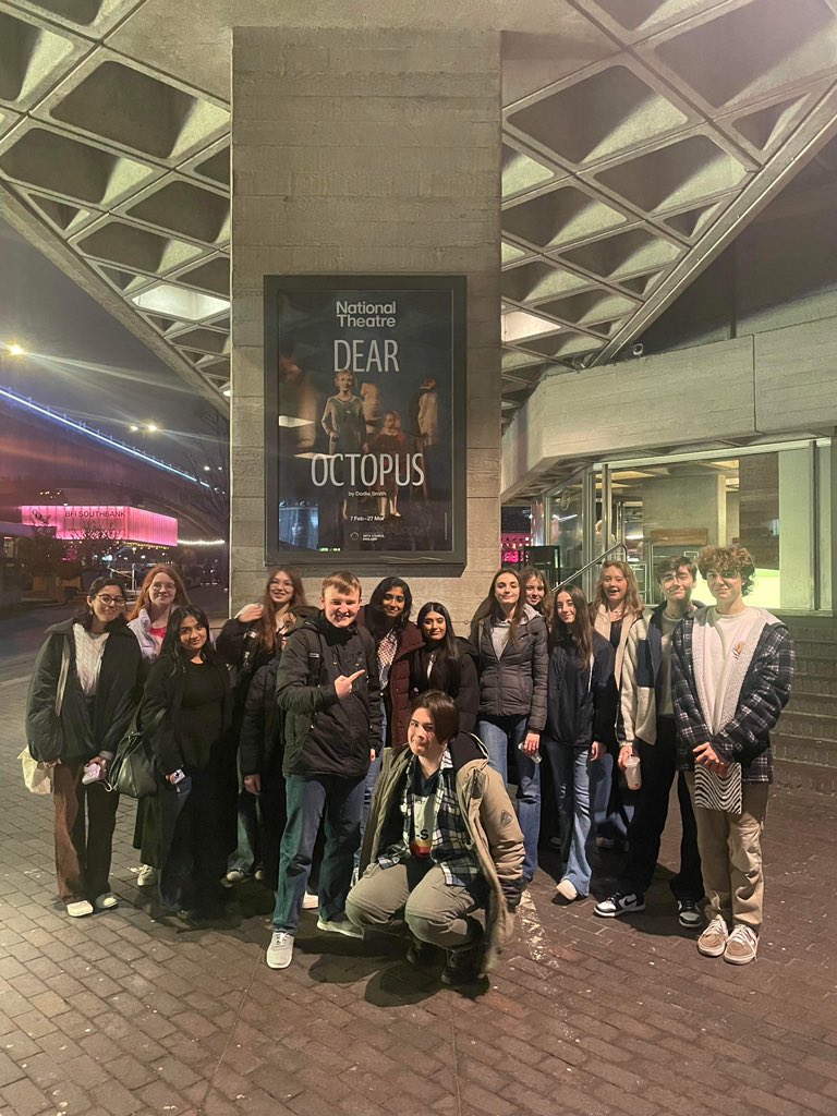 MESMusicDept's tweet photo. Year 12 and 13 theatre studies students are enjoying an evening at the National Theatre watching Dear Octopus 🐙 #mepa #nationaltheatre https://t.co/xVyjjidEKq