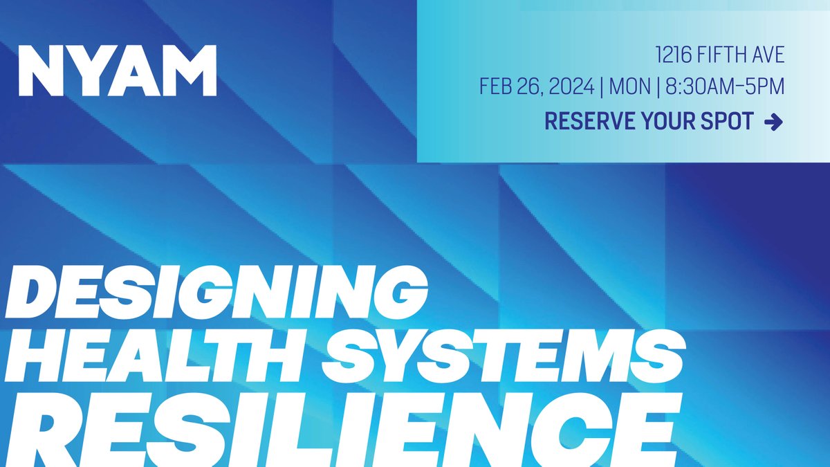 1/4: Join @NYAMNYC on Monday 2/26 to address the significant challenges our healthcare and public health systems are facing today including workforce shortages, financial stresses, and the escalating impacts of climate change. Register: nyam.org/resilience