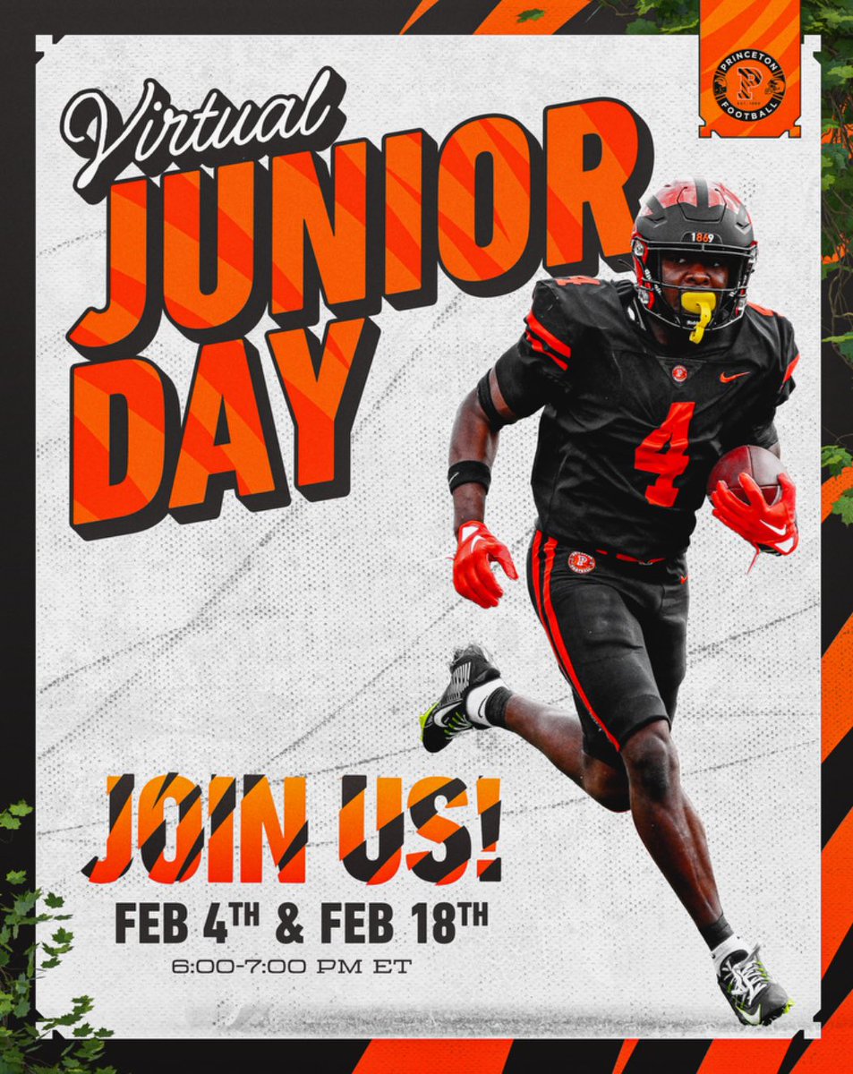 JoeyPollock6's tweet photo. Thank you @PrincetonFTBL . I look forward to the virtual Jr day
@saulter_charles @TigerFBstrength @Coach_UQB https://t.co/ZE0r1yA12Z