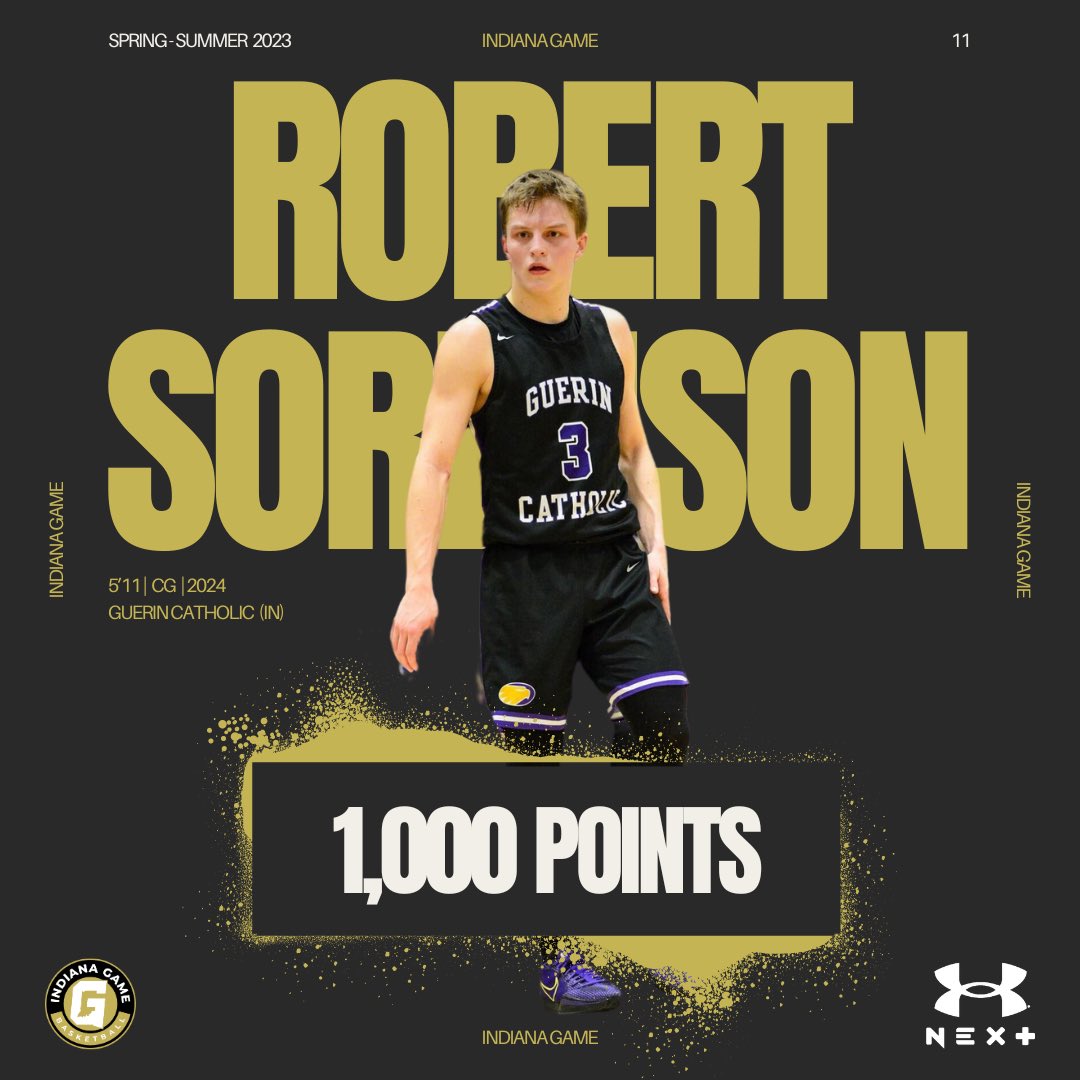 Congrats to our Senior CG Rob Sorenson (⁦@rsorensen_jr⁩) on scoring 1,000 career points at ⁦@Guerinhoops⁩. One of the best pure shooters in the state.