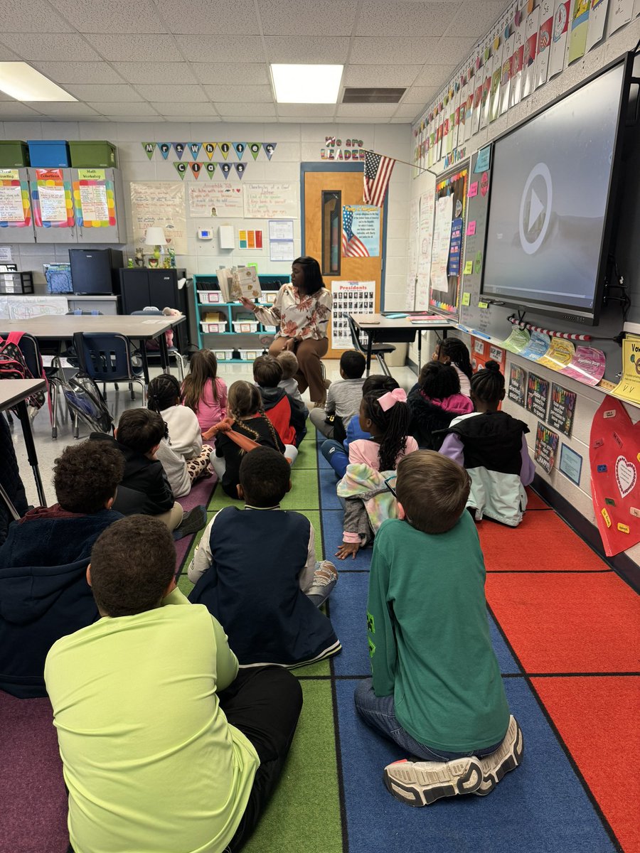 Celebrating World Read Aloud Day!  Thank you for reading to us today, Mrs. Morris!  <a href="/mrsmorris_lrs/">Mrs. Reynolds-Morris</a> <a href="/cburgelem/">ChildersburgElem</a>