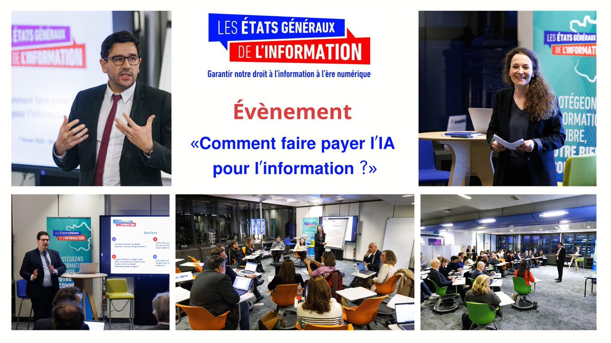 [Évènement États Généraux de l’Information, Bercy Lab] Gestion des droits à l’ère de l'IA générative, quel panorama? C’était le sens des interventions de ce soir organisées par le groupe de travail «Espace informationnel&innovation technologique» des EGI dirigé par @sorianotec👇