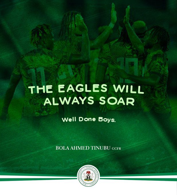 From the Southernmost cape of Africa to the Plains of Mauritania and the coast of West Africa…. You have made us all Proud to be Nigerians! @officialABAT Go… Soar in the AFCON Finals Well done, boys!