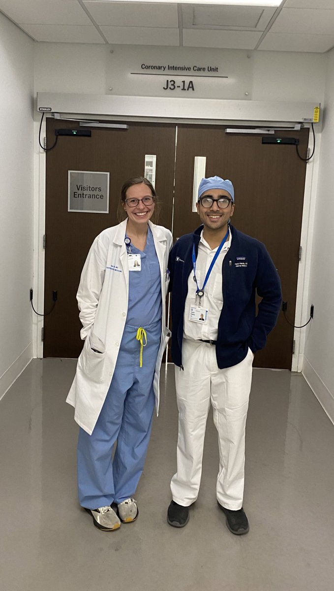 👏 Huge congrats to Tessa and Harsh for incredible dedication in the J-31 CICU. Finishing a month of tirelessly caring for some of the most critically ill patients in the US speaks volumes to their compassion and skill. Thank you for your unwavering commitment! 🫀 #CardioTwitter