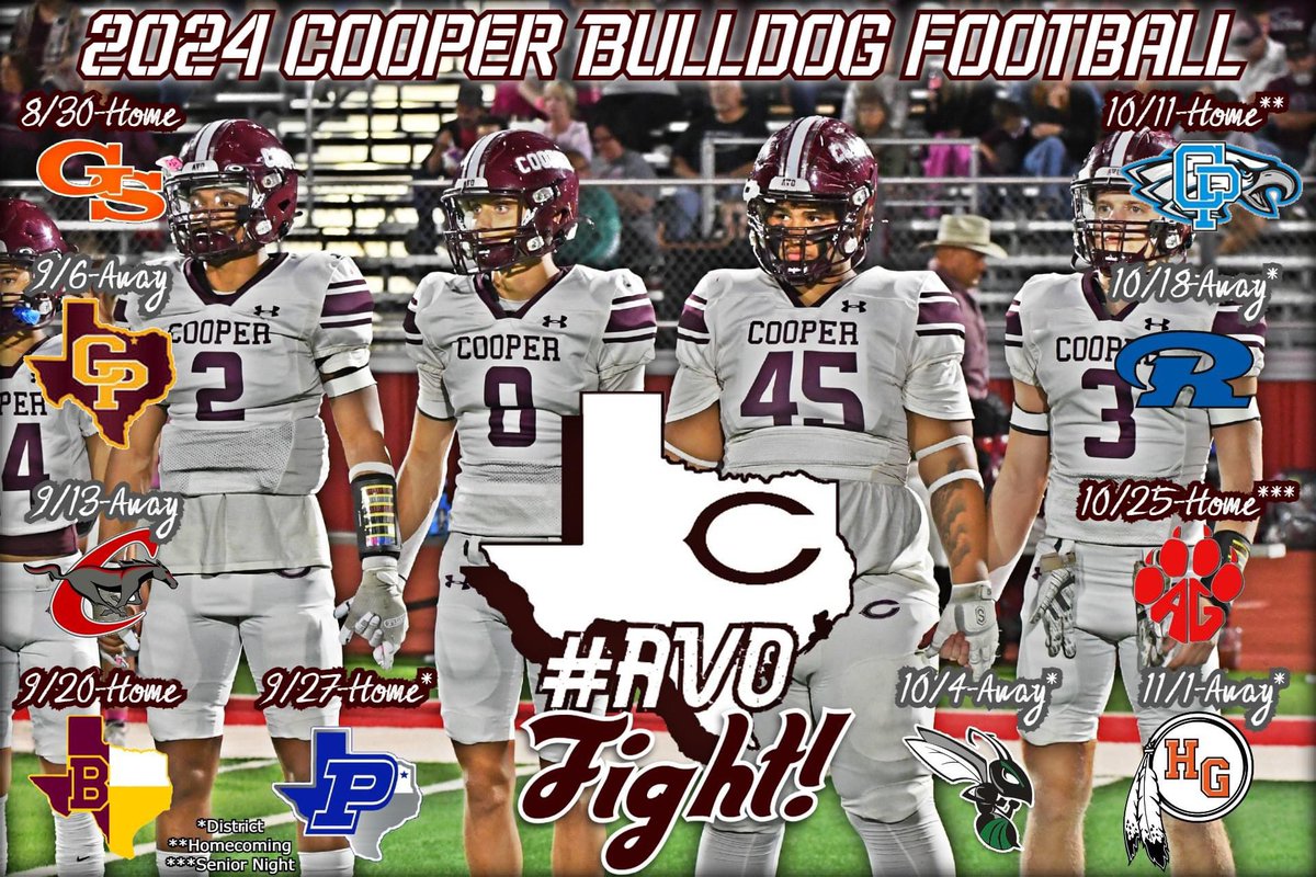 🚨Official 2024 Cooper Bulldog Football Schedule!🚨 #AVO #FIGHT