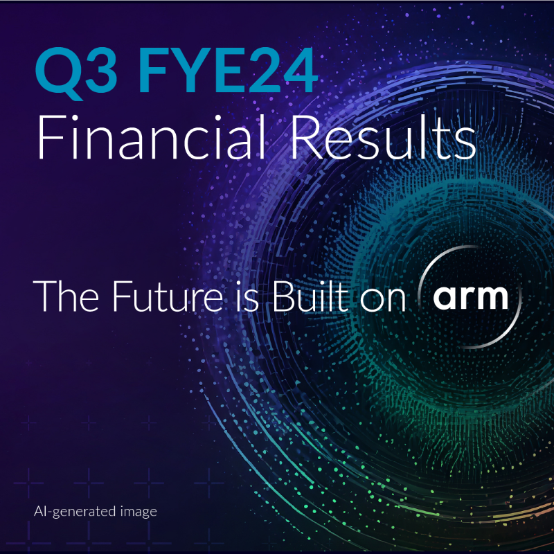 Arm's tweet photo. We reached record revenues in Q3!

As we build upon the most popular CPU platform in history, Q3 saw new heights for royalty revenue and strong licensing growth.

With 280+ bn Arm-based chips shipped to date, the world's innovations are being built #onArm: https://t.co/yVIh51mhv7