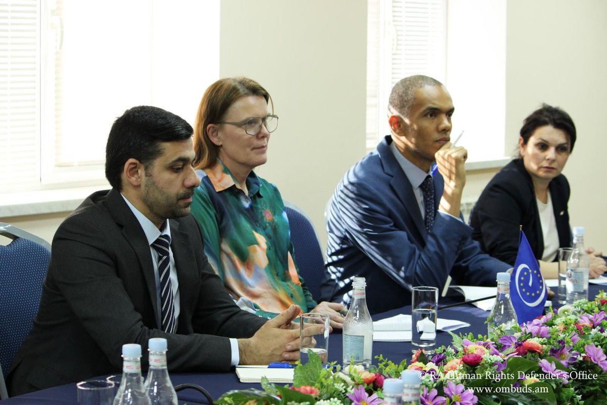 OmbudsArmenia's tweet photo. 🇦🇲🇪🇺🇸🇪 
I received the representative of the #Swedish International Cooperation Development Agency @Sida, Senior program specialist Kristin Olson &amp; the acting head of the #Yerevan office of the Council of #Europe @coe , Maxime Longangue. https://t.co/vyx1lpDKD7