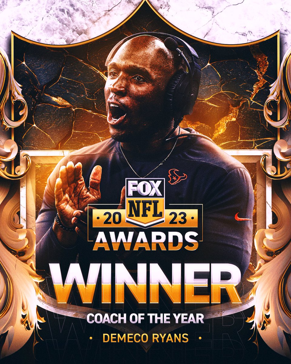 H-TOWN 😤

Your 2023 Coach of the Year is <a href="/HoustonTexans/">Houston Texans</a> HC DeMeco Ryans, as voted on by NFL on FOX fans!