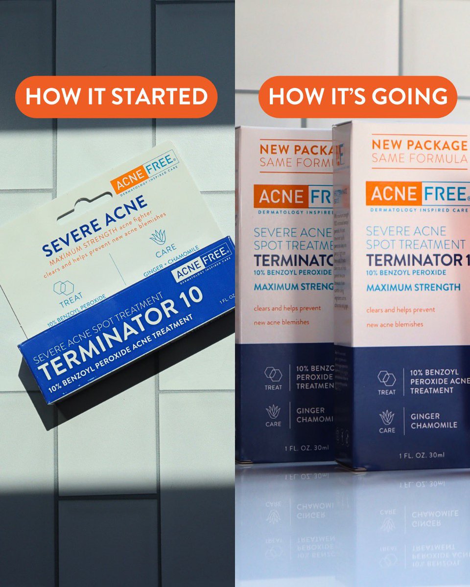 AcneFree's tweet image. Your favorite spot treatment got an upgrade!

But don’t sweat it. It’s still the same formula you know and love 🧡