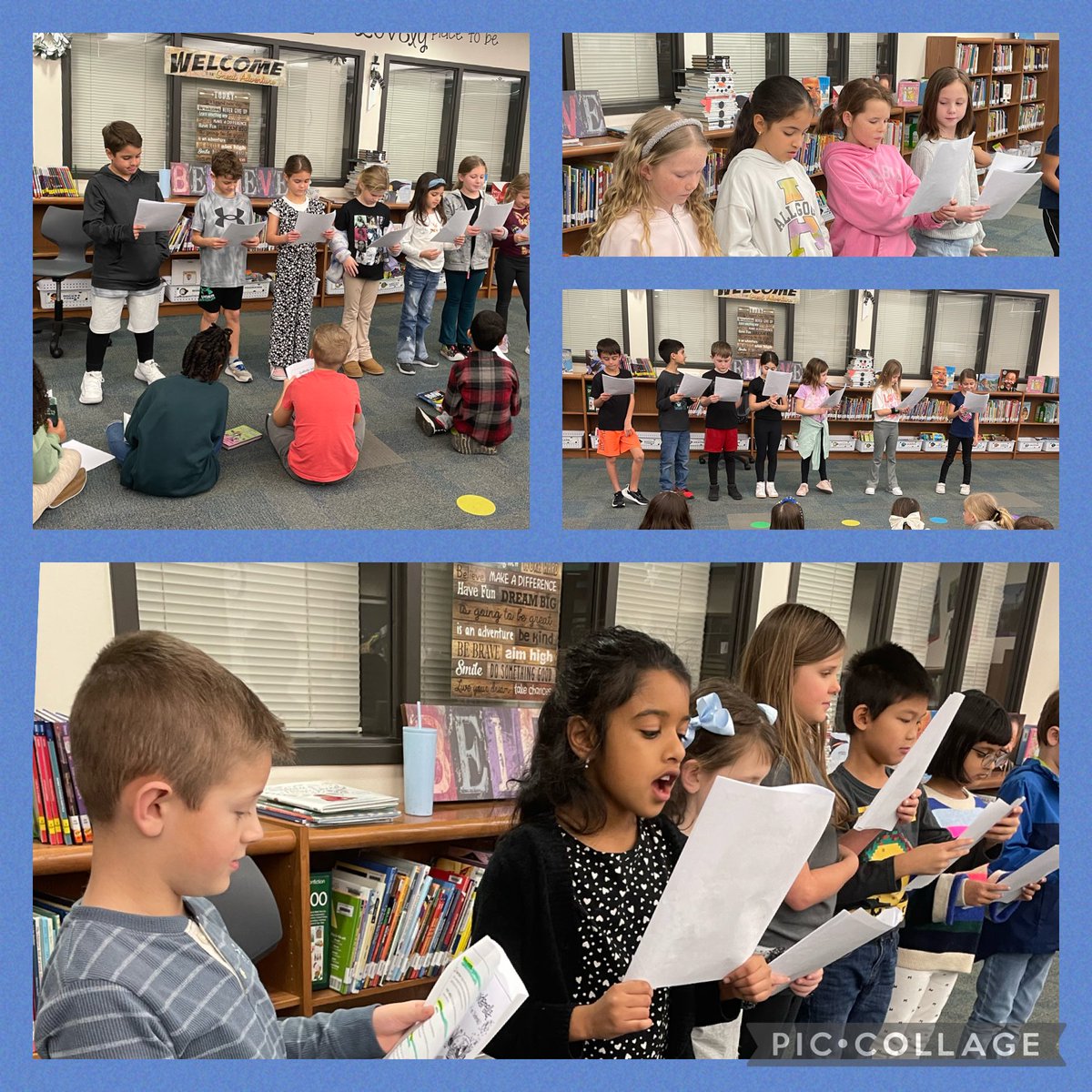 2nd graders enjoying the spotlight with readers’ theater! Having fun & making us laugh with some silly fractured fairy tales! ⁦@LightFarmsElem⁩ ⁦@PISD_Libraries⁩