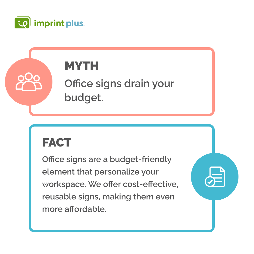 imprintplus's tweet image. #myth #busted 
The myth that office signs drain your budget! They're, in fact, very cost-effective. For more affordable and reusable solutions, go to our website today! ecs.page.link/RhwCx 

#Officesigns #BudgetFriendly #WorkplaceMakeover