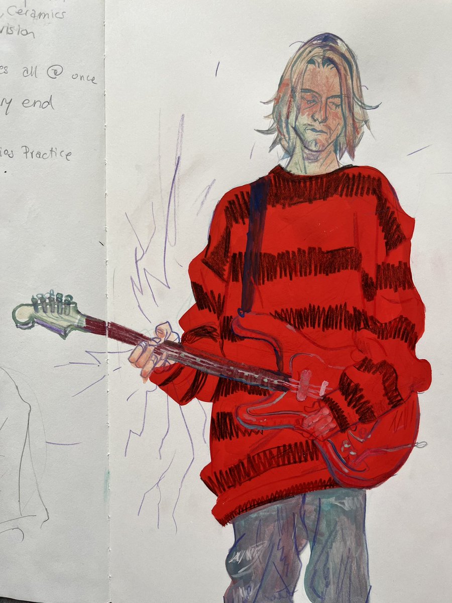 kurt cobain sketchbook doodles 🎸🪽