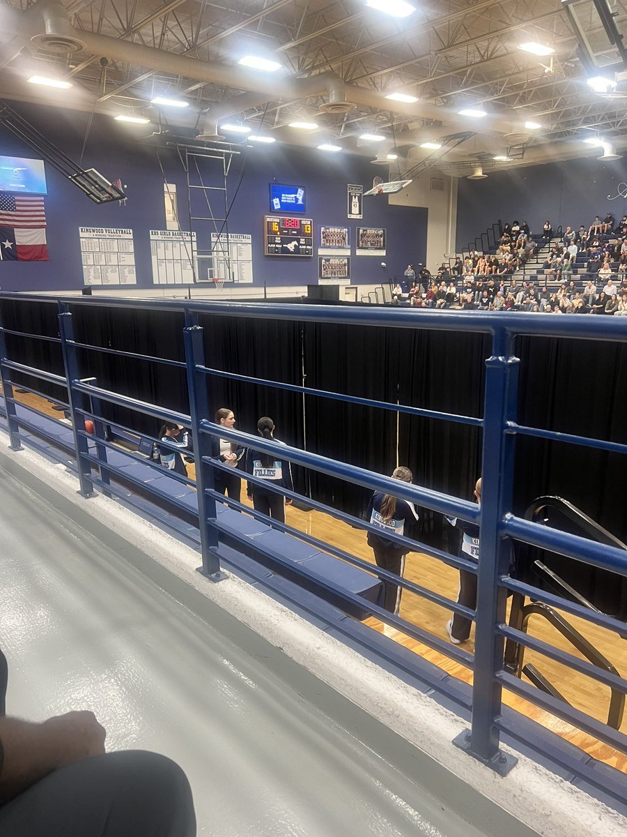 CoachColeman04's tweet photo. Today we (North Shore HS) went to play Kingwood HS for a basketball game and this is what they did to us at the halftime show.  They even had students holding the curtains closed. In 20 years of coaching I have never seen anything like this or been made to feel so uncomfortable. https://t.co/70bIzoYcse