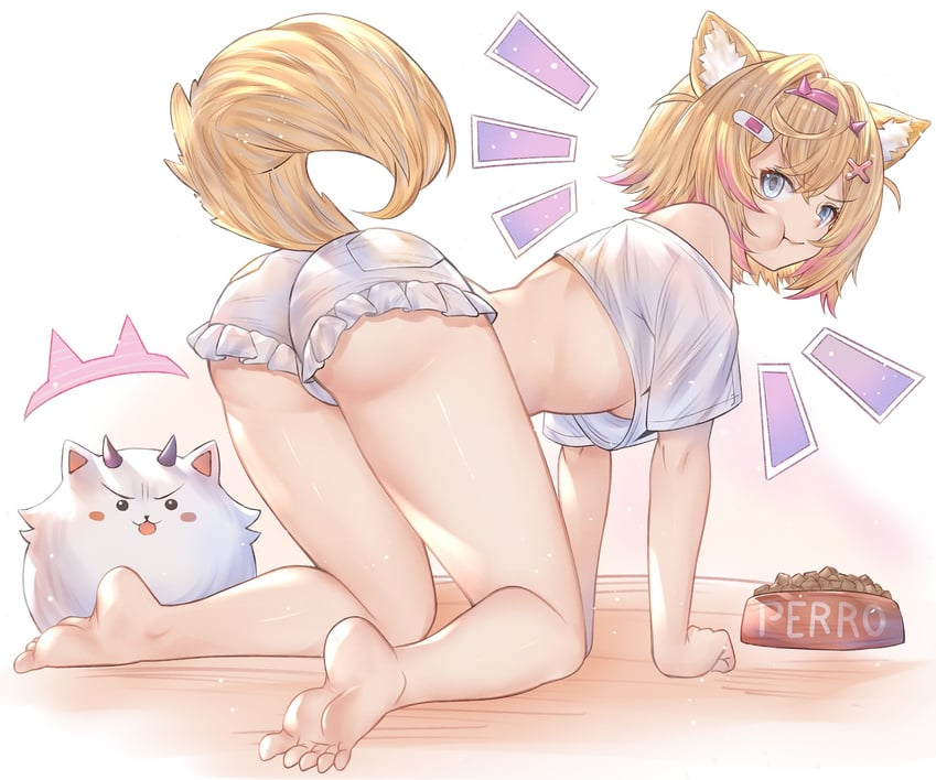 " Oi- why are you staring at me like that I'm just eating. "